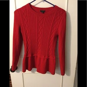Talbots peplum sweater red size XP’s